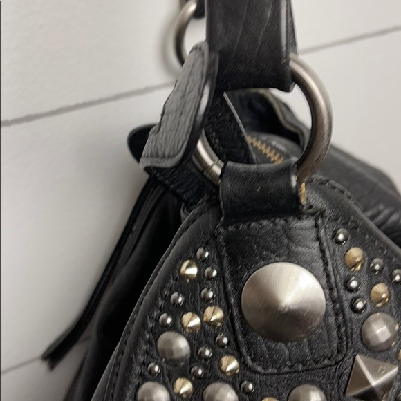 Marciano Black Leather Studs Large Hobo Bag - Picture 8 of 9